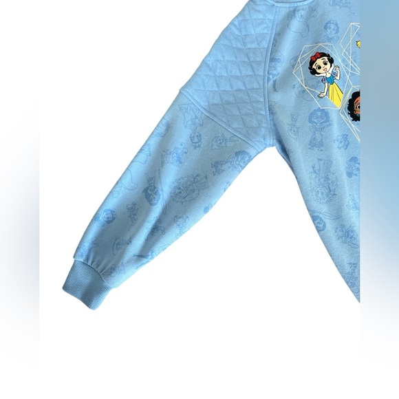 Girl’s Disney 100 Blue Disney Characters Hooded Sweatshirt Size 10/12 Large - Picture 4 of 7